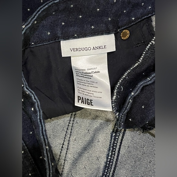 PAIGE Women’s Verdugo Ankle Skinny Jeans in Pin Dot Wash Size 30 Good Condition - Picture 6 of 10